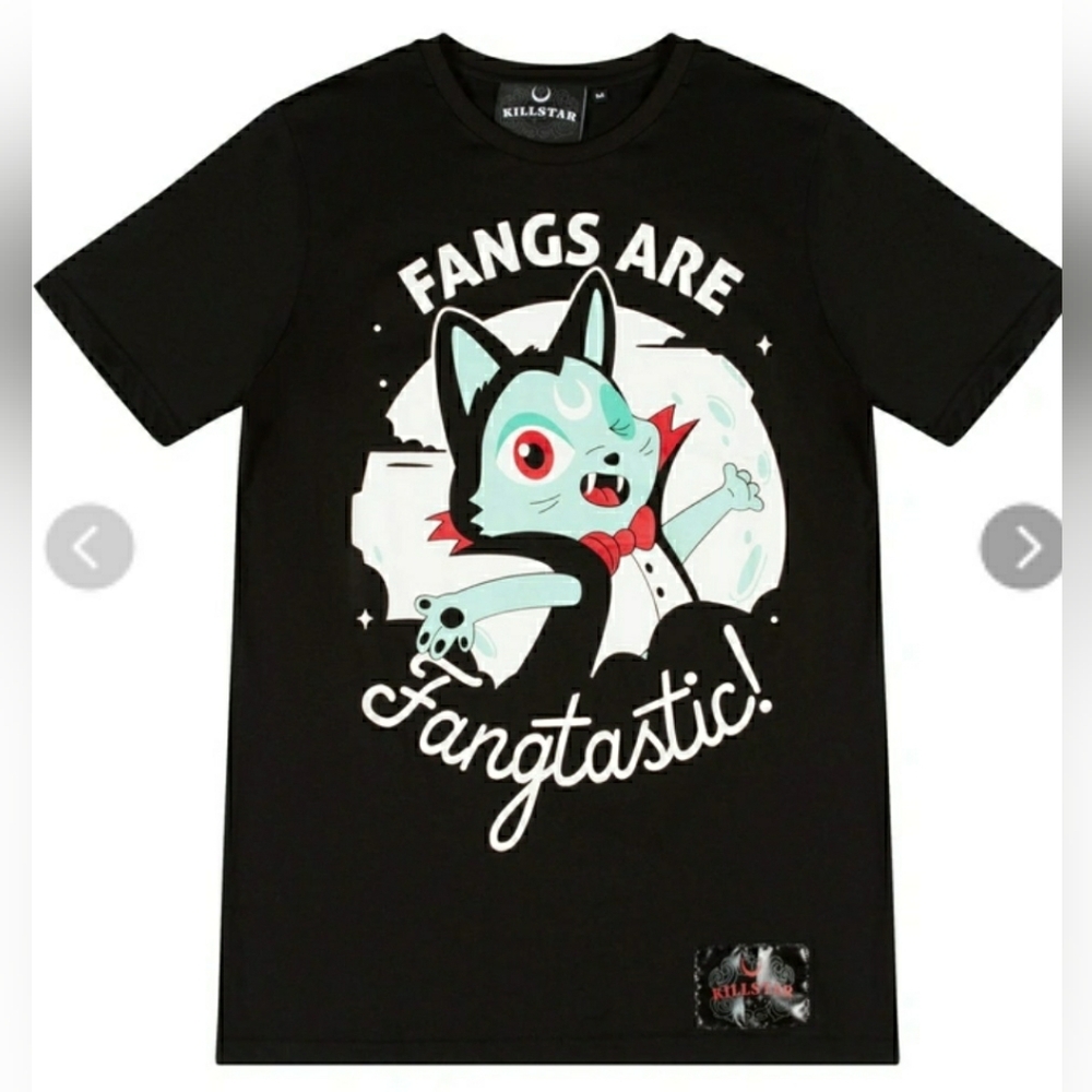 Killstar Black Graphic Tee with Cartoon Vampire Design